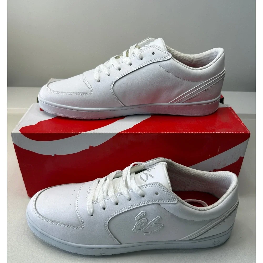 ES EOS Mens Skate‎ Shoes White Leather Low Top Sneakers Size 11.5 New